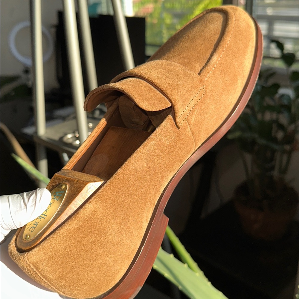 Vince Camuto Premium Dress Men's Tan Suede Loafers.  These loafers are perfect. - Picture 9 of 12